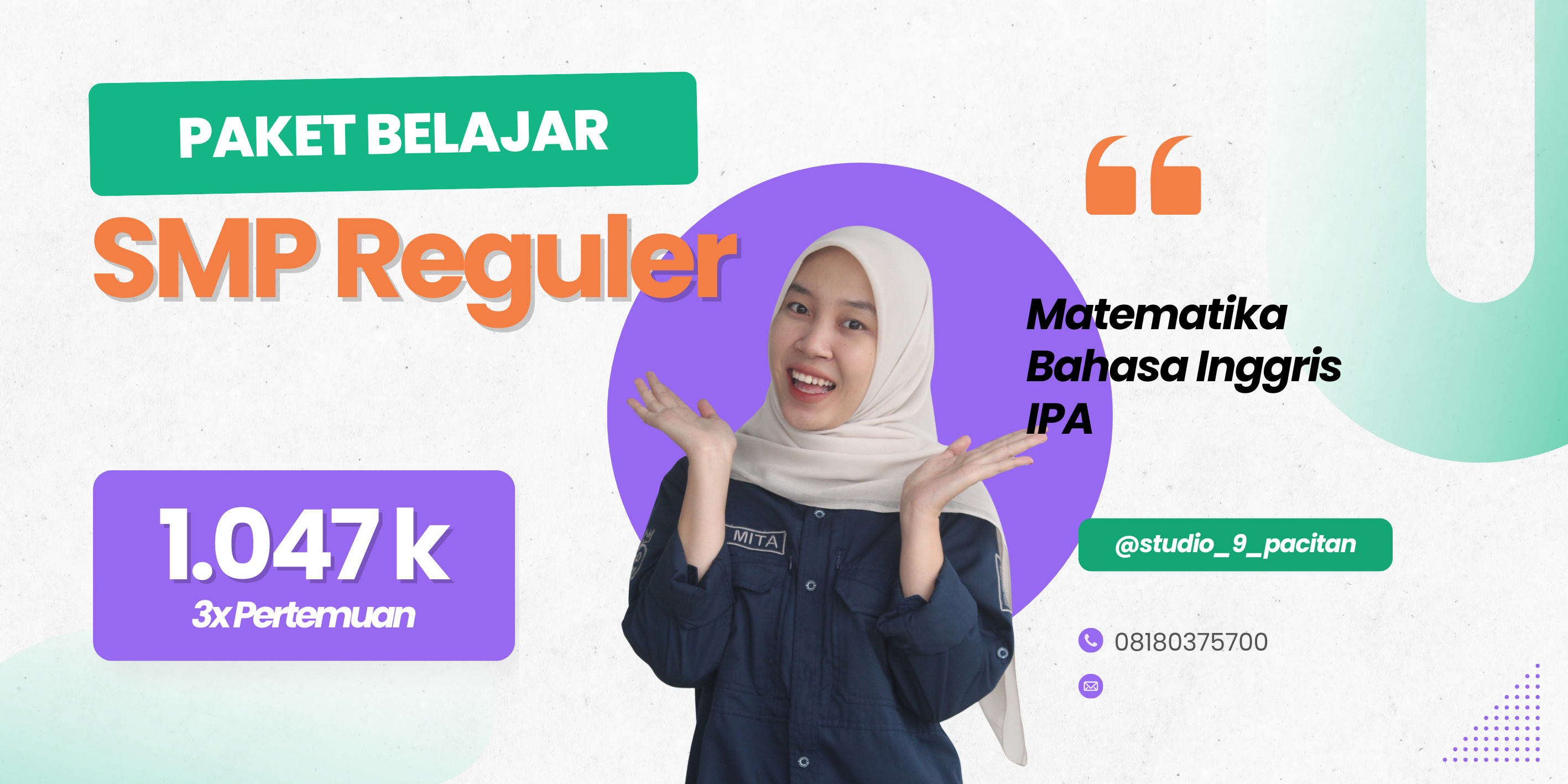 SMP Reguler 3 Pert/minggu